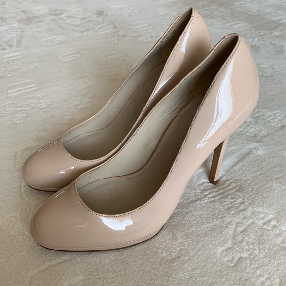Aldo Shoes - Aldo Nude Patent Leather Close Toed Heels